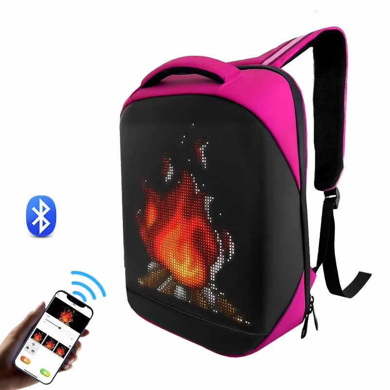 Full Color LED Display Backpack Business Travel Laptop Bag Men DIY Smart Dynamic Screen LED Backpack Outdoor Advertising Backbag