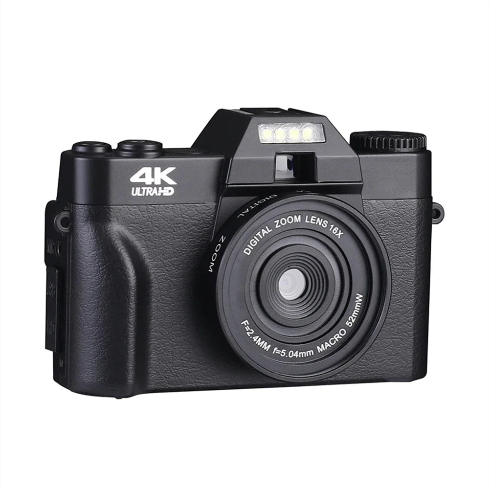 4K Digital Camera 16X Zoom Auto Focus 48MP Youtube Selfie Vlogging Camera 3'' 180° Flip Screen with Flash Photography Camcorder