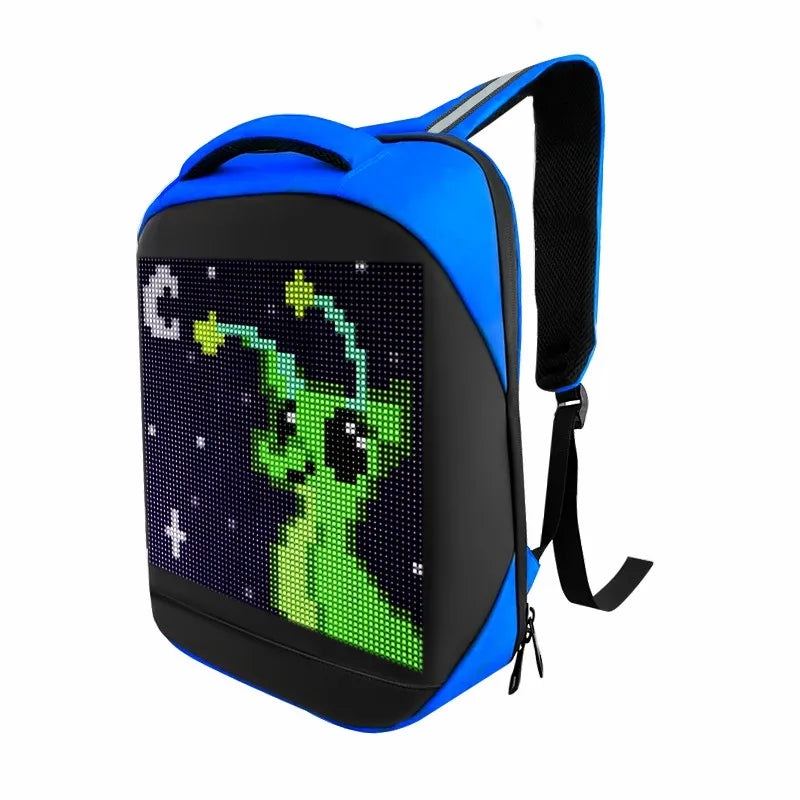 Full Color LED Display Backpack Business Travel Laptop Bag Men DIY Smart Dynamic Screen LED Backpack Outdoor Advertising Backbag