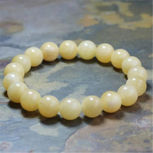 i and i Natural Yellow Jade Beads Bracelet Wear Teens Classic Bohemian Link Eco-Friendly Wrap Jewelry Lovers Prayer