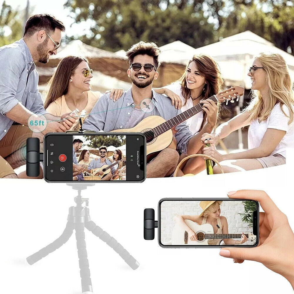 Professional Wireless Lavalier Lapel Microphone For IPhone, IPad - Cordless Omnidirectional Condenser Recording Mic For Interview Video Podcast Vlog YouTube i&i Kòstòm apparels